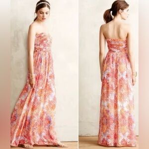 Moulinette Soeurs chiffon Vernalis maxi dress from Anthropologie, size 8